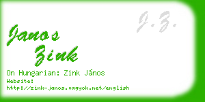 janos zink business card