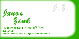 janos zink business card